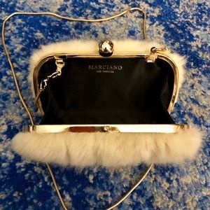 Marciano Small Faux Fur Clutch Purse